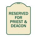 Signmission Reserved for Priest & Deacon Heavy-Gauge Aluminum Architectural Sign, 24" x 18", TG-1824-23179 A-DES-TG-1824-23179